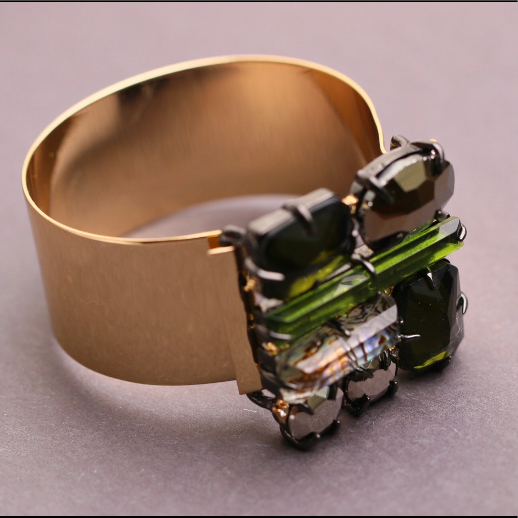 Alexis Bittar Modern Gold Stones Bracelet